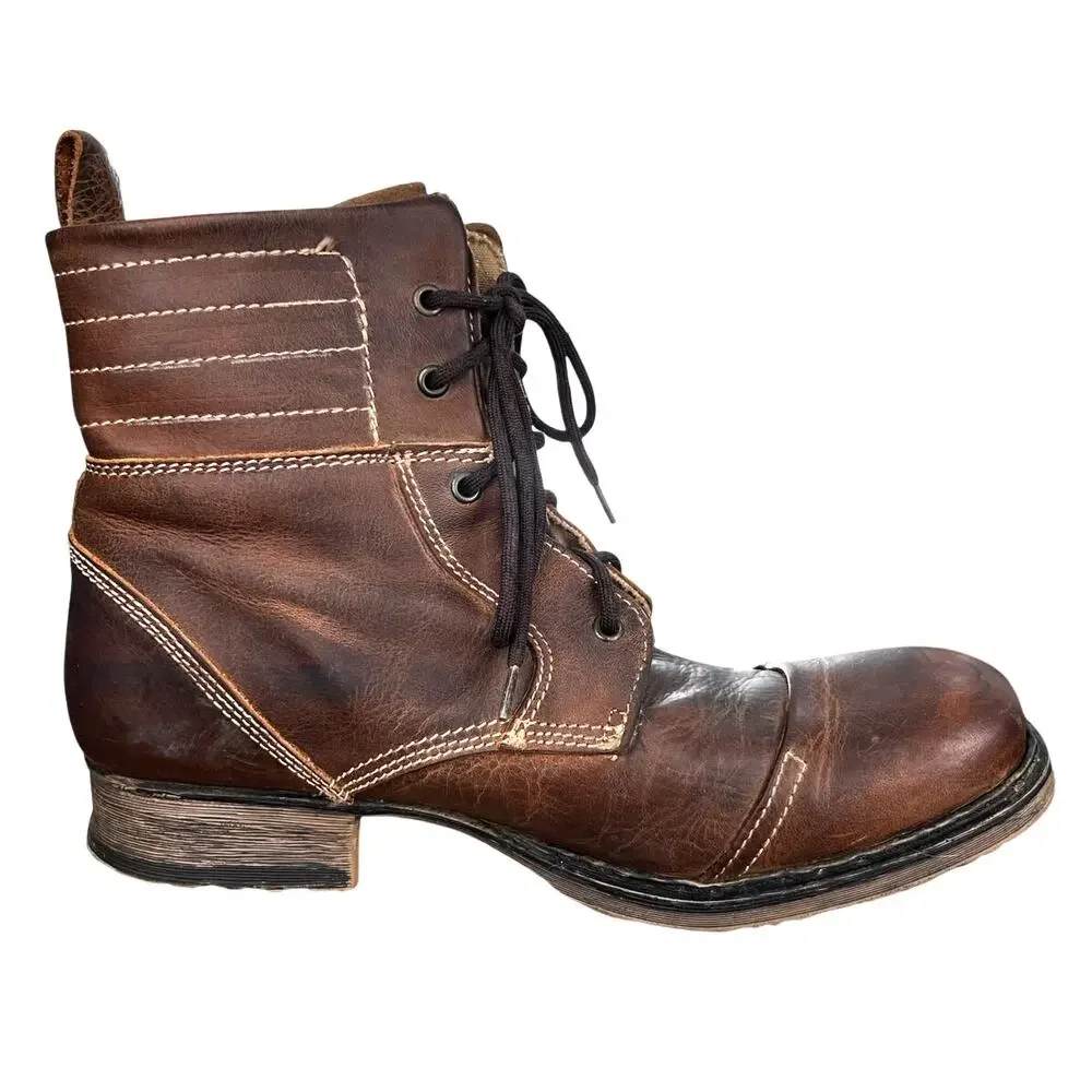 Bed Stu Men’s Den Brown Leather Lace Up Chukka Boots Size US 12